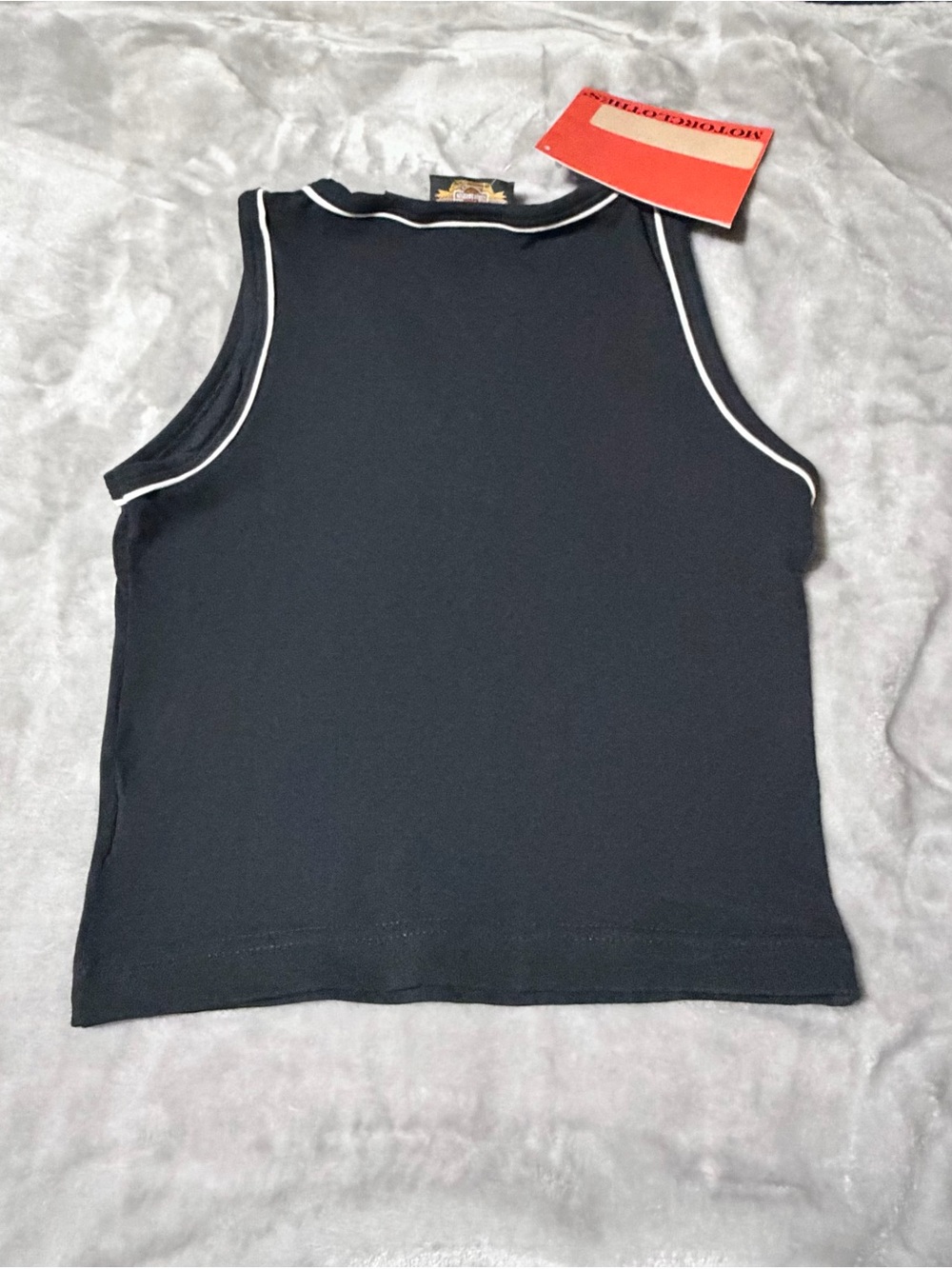 Harley-Davidson Black V-Neck Tank with White Trim and Logo Patch - Picture 4 of 7